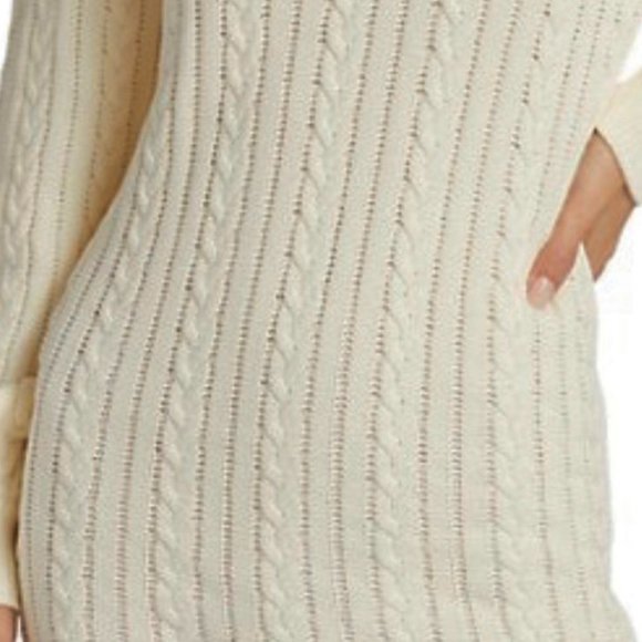 Cotton Sweater Dress Cable-knit Open Back Dress - NWT Size L {Fit is like siz M) - Picture 6 of 15